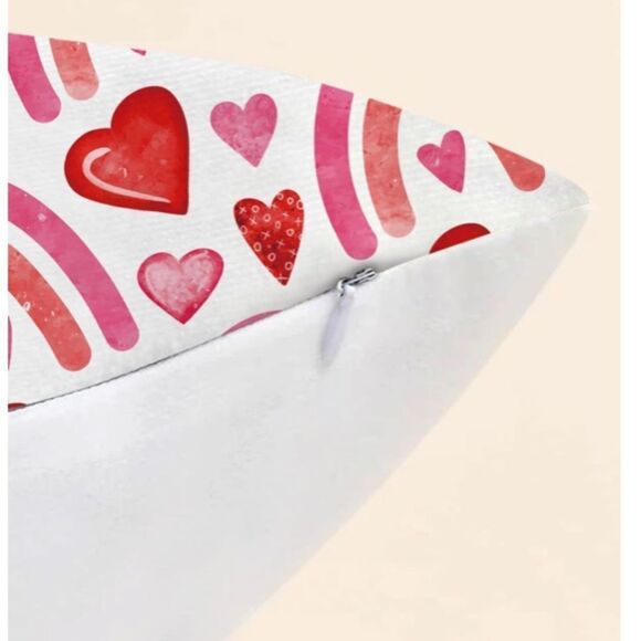 Heart and Rainbow Print Pillow Cover - Picture 5 of 5